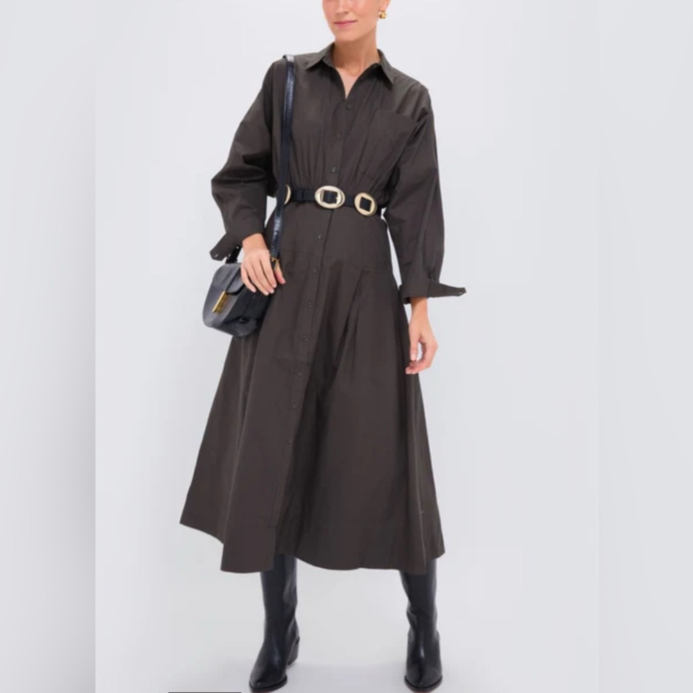 APIECE APART
Deep Olive Pietra Maxi Shirt Dress Size 2 - Picture 3 of 16